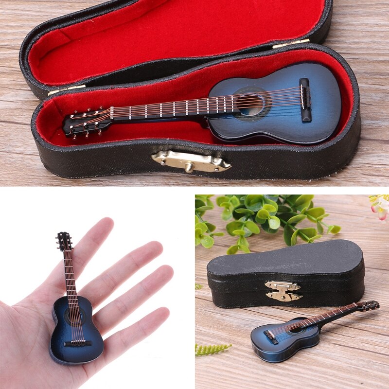 10cm Toy Acoustic Guitar Scale Model Home Office Desk Decor Ornaments