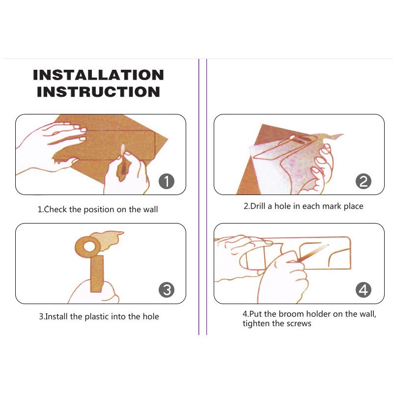 Soporte de plástico ABS para escoba de baño, herramienta mágica para fregona, estante para fregona de cocina, multifuncional, con gancho