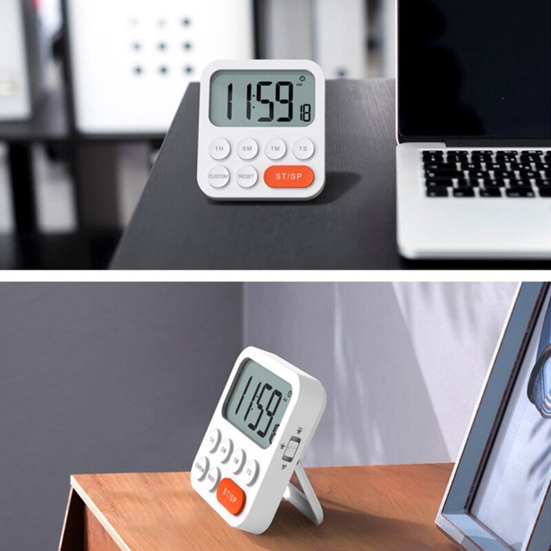 Kitchen Magnetic Clock Timer Large Screen Digital Display Countdown Loud Time N1HF