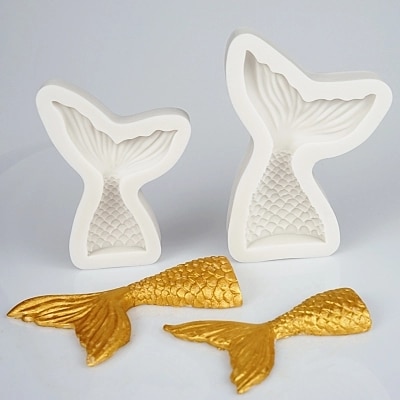 Moule bricolage queue de poisson | Queue de sirène, gâteau Fondant Silicone, moule à savon fait main, moules à chocolat, outils de cuisson