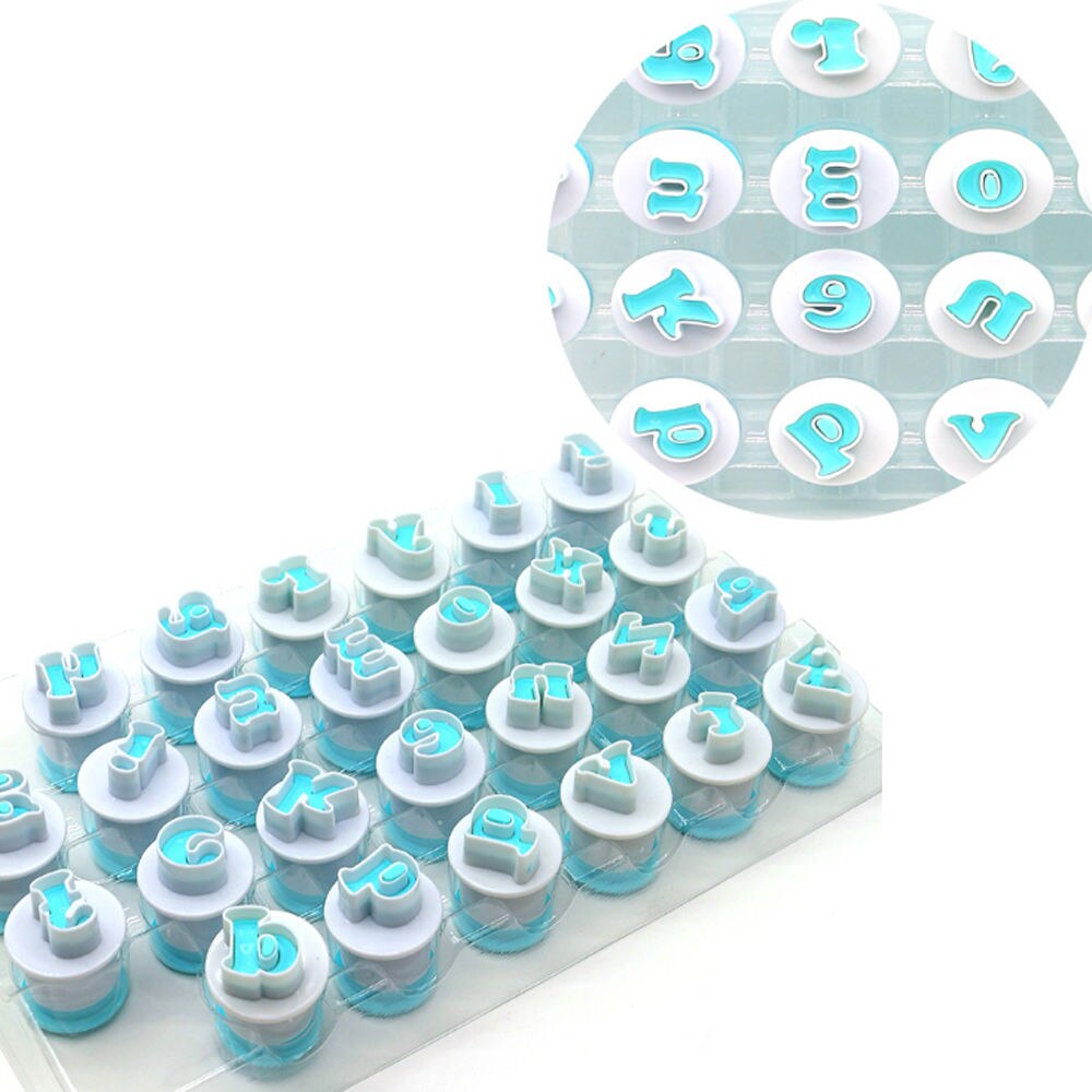 Molde para estampar galletas, letras del alfabeto, número, cortador de pasteles, herramienta de molde para relieve, cortador de letras de pastel, , 10/26 Uds.
