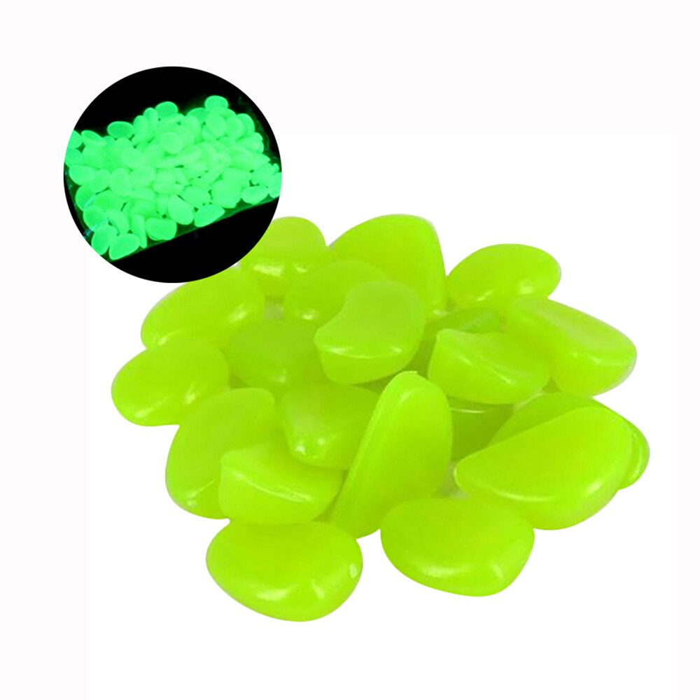 Luminous Stone Glow In Dark Garden Pebbles Glow Stones for Outdoor Lawn Walkways Home Decoration Fish Tank Aquarium Rocks: B-100PCS
