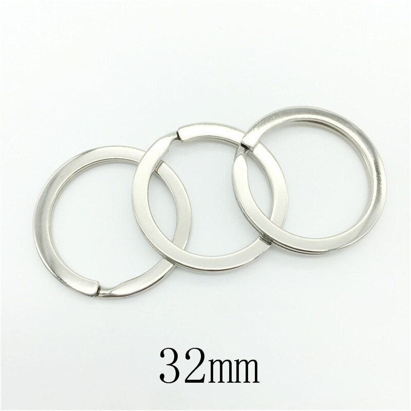 20pcs 25/28/30/35mm Rhodium Keychain Circle Keyring Findings Fit DIY Keychain Ring Circles Accessories: 32mm