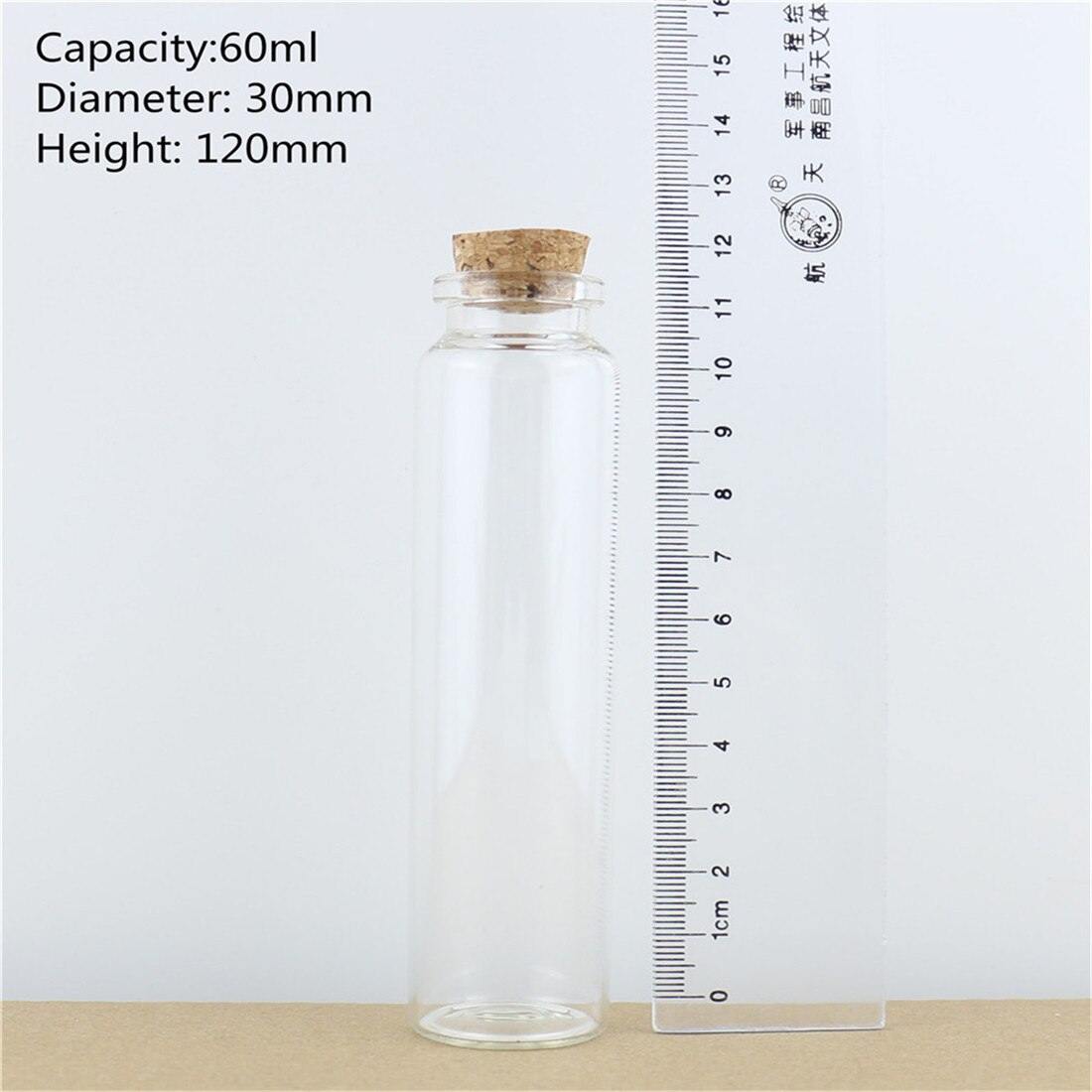 Bouchons de bouteilles en verre, 30x120mm, 60ml, 12 pièces