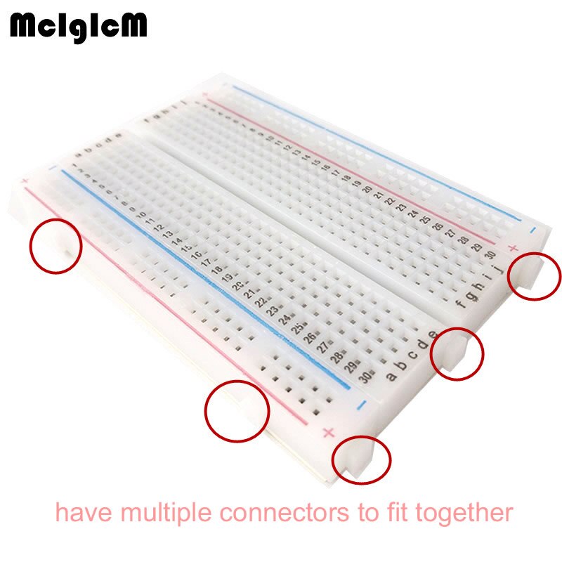 MCIGICM breadboard 400 punten Solderless proto board 400 comtacts transparante protoboard