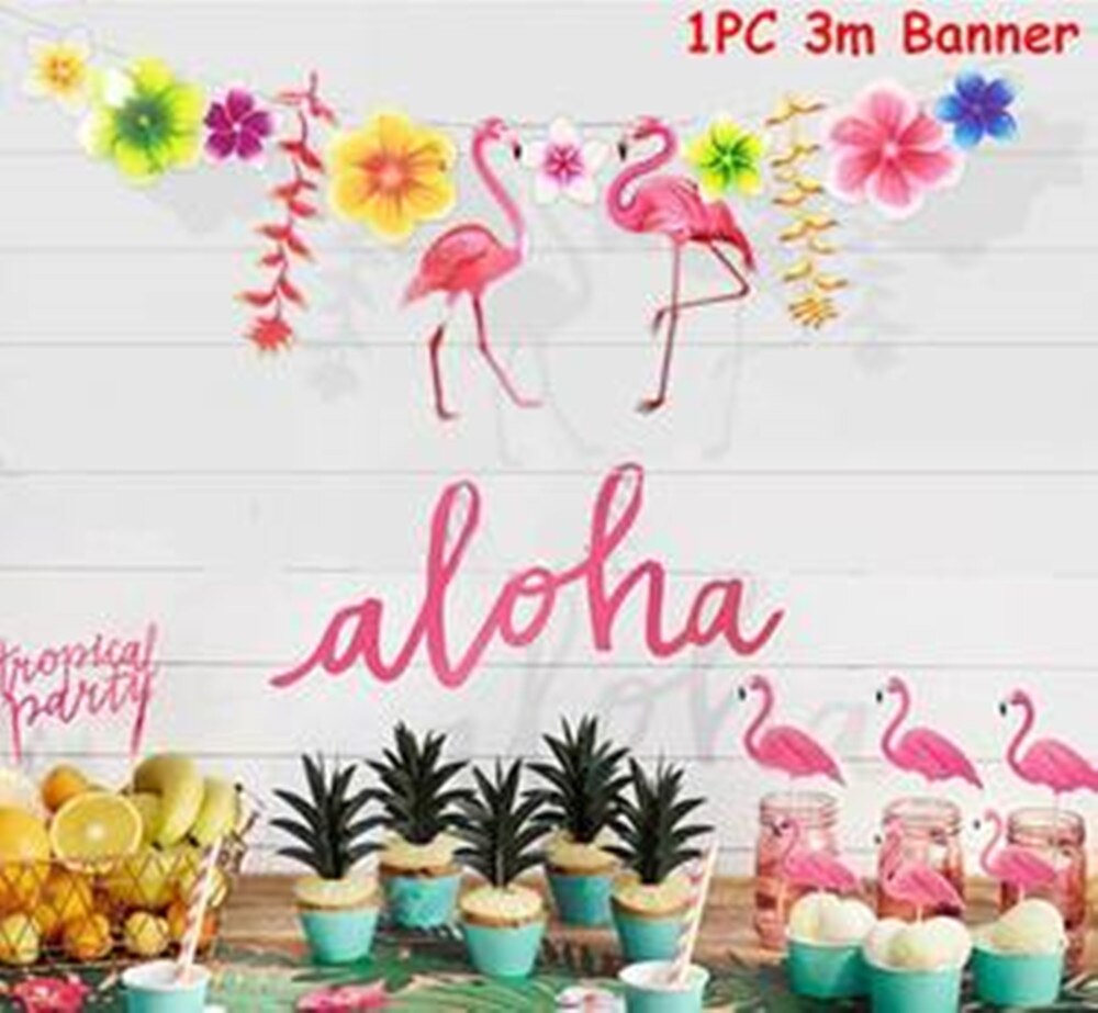 Hawaii Party Luau Flamingo Party Decorations Pineapple Summer Tropical Party Supplies Hawaiian Birthday Party Decor