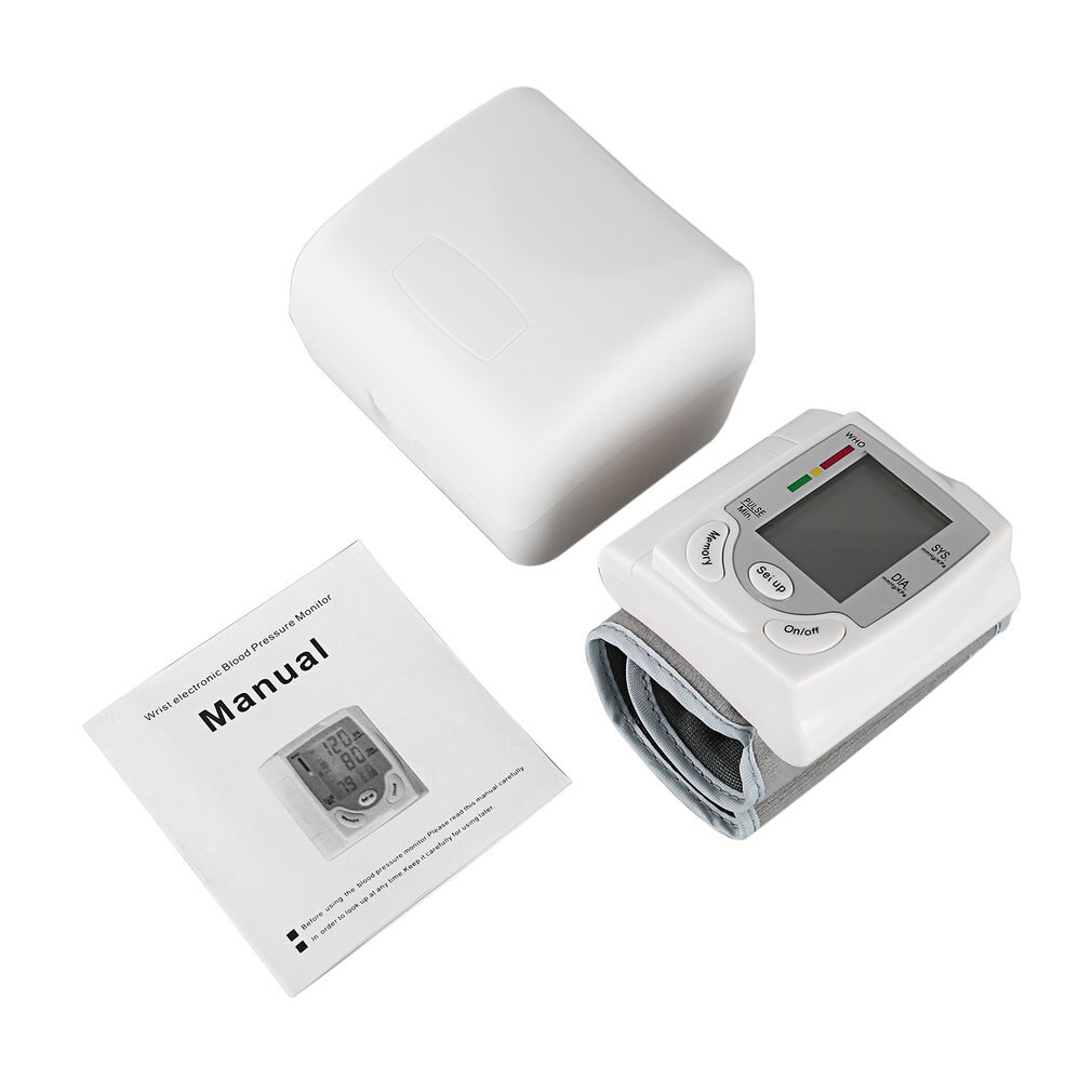 Automatic Wrist Blood Pressure Monitor Digital Display Pulse Rate Meter Wrist Electronic Watch Arm Meter Sphygmomanometer