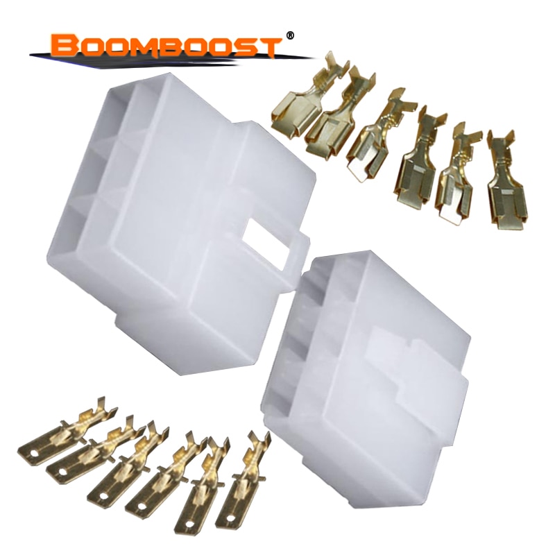 50 set For Motorcycle Ebike Car Automotive 6.3 Electrical Wire Connector Terminal Plug Kits Male Female Cable 6.3mm 2/4/6 pin
