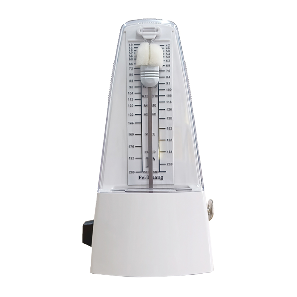 Toren Type Metronoom Mechanische Metronoom voor Piano Gitaar Bas Drum Viool Ukelele Muziekinstrument Universele Oefentool: WHITE