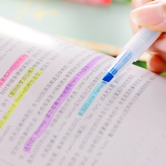 5 stk/parti lumina dobbelt highlighter tusch til papir kopi fax escolar canetas papirvarer kontormateriale skoleartikler 6701