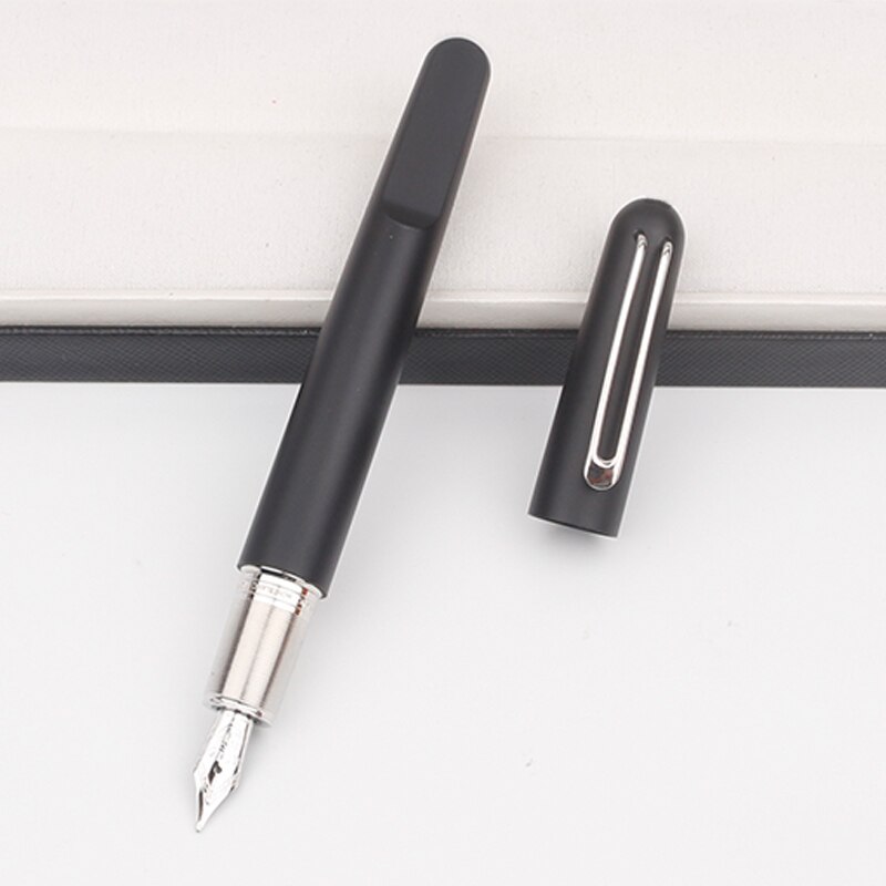 Stylo à bille de luxe MB M rouge en résine précieuse, Gel d'encre noire, recharge sans capuchon, meilleurs stylos à plume avec fermeture à capuchon magnétique: Matte silver fountai