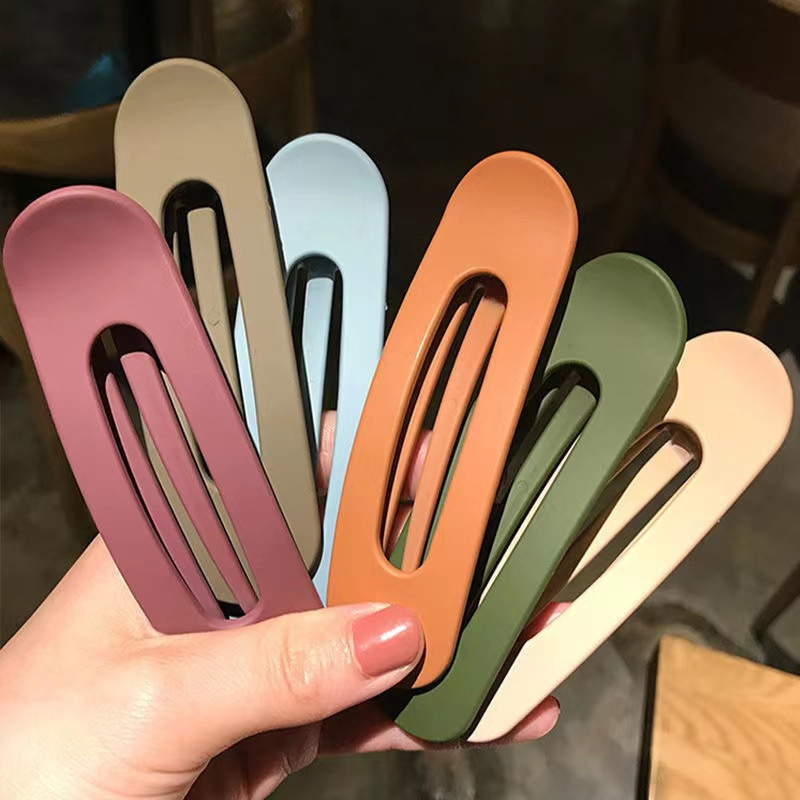 2 pçs coreano fosco para mulheres grandes grampos de cabelo fosco grande clipe franja presilhas meninas acessórios para o cabelo