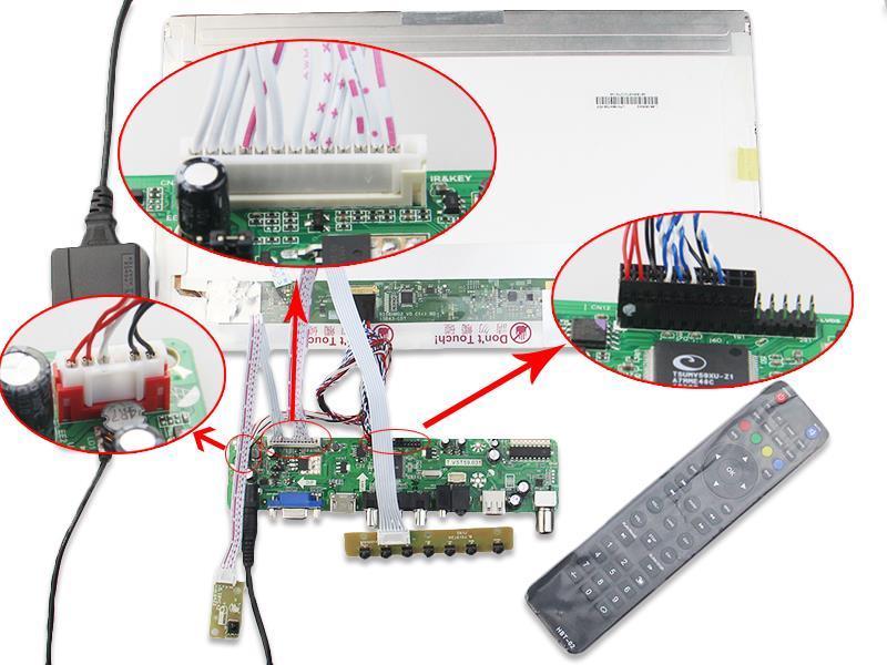 Kit Voor LP156WH4 Tl Panel 1366X768 Controller Board Kit Remote 40pin Lvds Lg Display Tv Rf Av Usb Hdmi Dvi vga Led Lcd