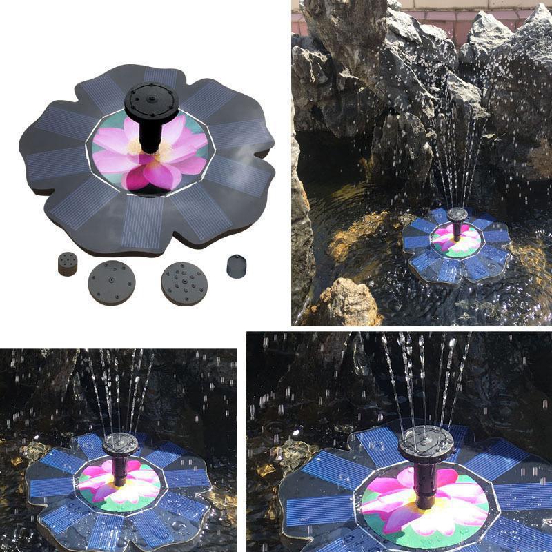 Solar Floating Decorate Energy Saving Lotus Pattern Water Fountain
