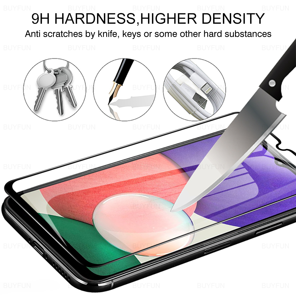 4in1 Volledige Cover Beschermende Glas Case Voor Samsung A22 Een 22 5G Samsun A32 A52 A53 A52s A72 A12 a13 4G A21s Camera Lens Protector
