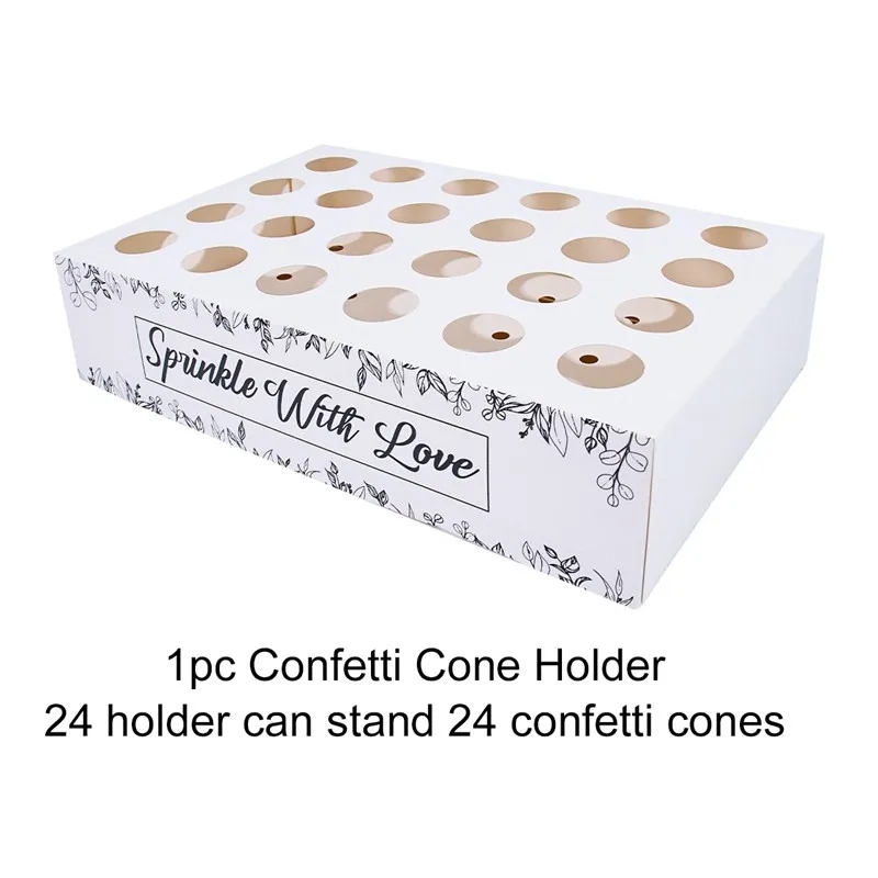 Soporte para conos de confeti de boda, soporte para conos de boda, suministros de decoraciones de boda de papel Kraft, cono de bandeja de confeti: Gris oscuro