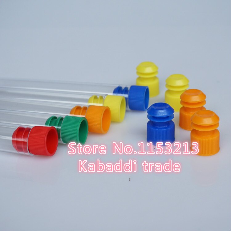100 unids/lote 12*75mm duro de tubo de plástico de 5ml de poliestireno de tubo de ensayo de alta transparencia tubo de prueba PS con tapón