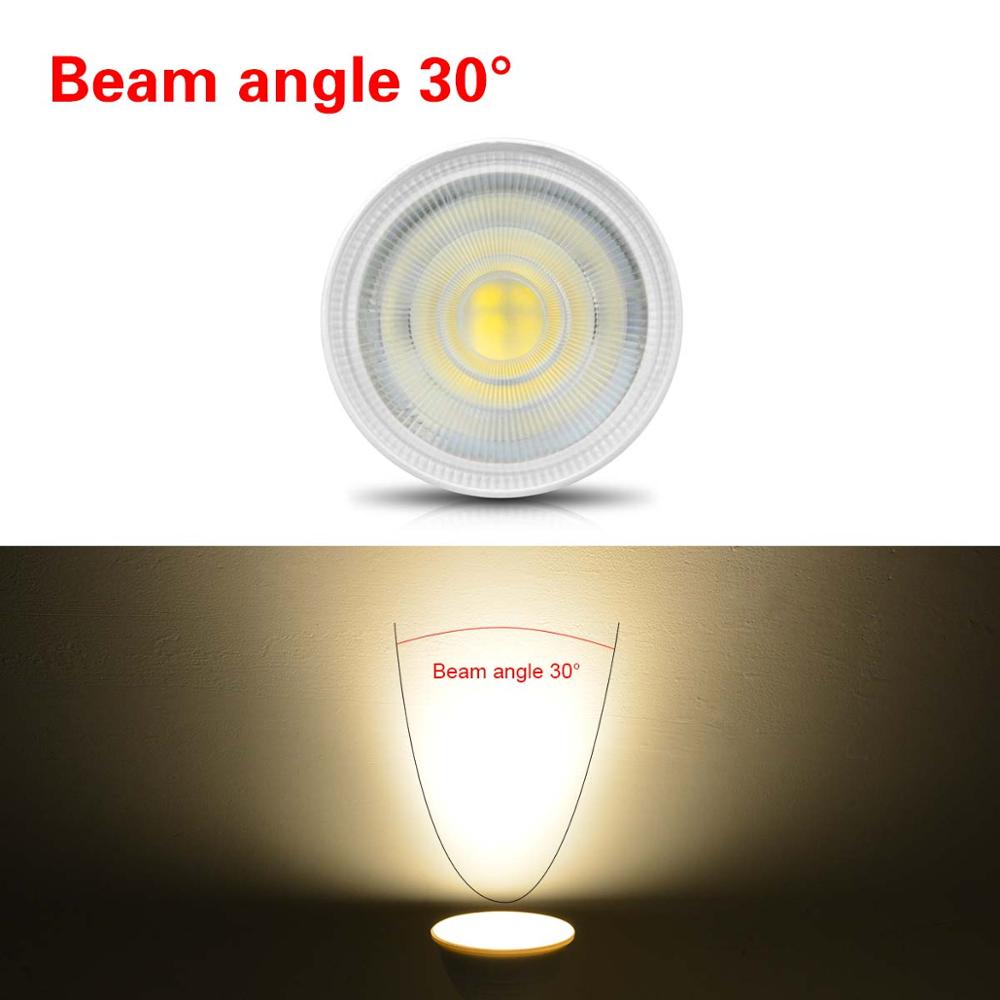 Foco LED GU10 MR16, bombilla LED de 220V 7W, lámpara LED GU10 no regulable GU5.3, luz descendente de aluminio PCB para iluminación de punto de casa interior: Beam Angle 30 / Warm White / MR16