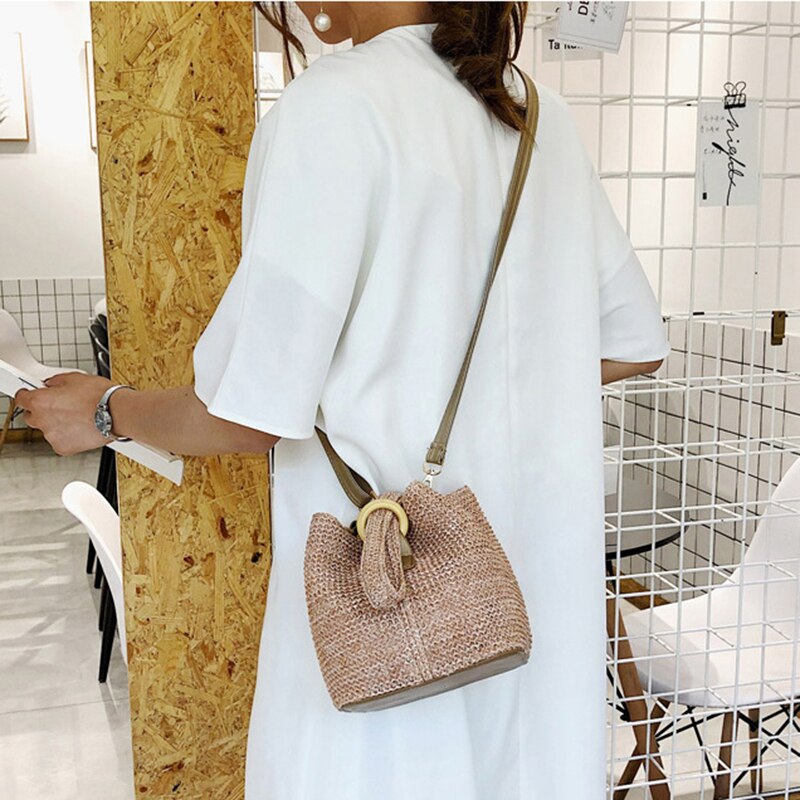 Multi Use Brand Boho Beach Straw Bags for Women Personality Handbag Lady Handmade Knit Crossbody Bag