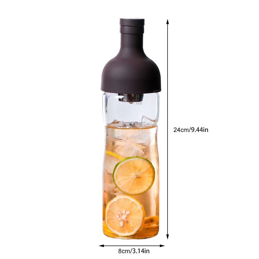 800ml Cold Brew Coffee Glass Bottle Pot Iced Coffee Filter Maker Cold Extraction Mixing Ground Cafe Tea Lemon Espresso Jug: Default Title