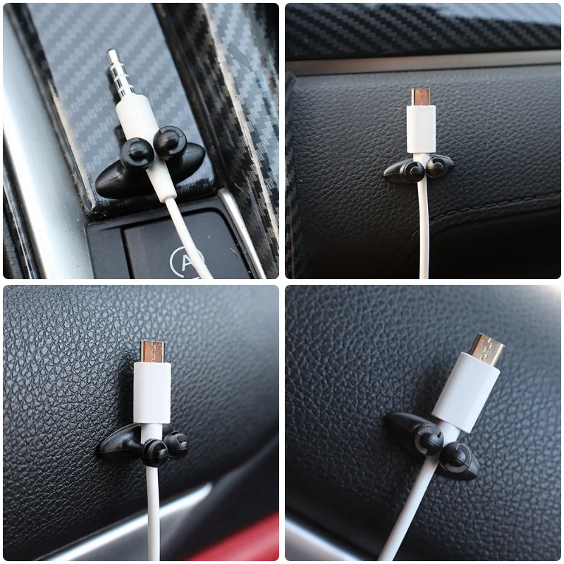 Auto Draht Kabel halter Kabel manager für Handy Ladegerät Kabel leitung Verschluss klemme selbst klebender Halter Home Office Organizer