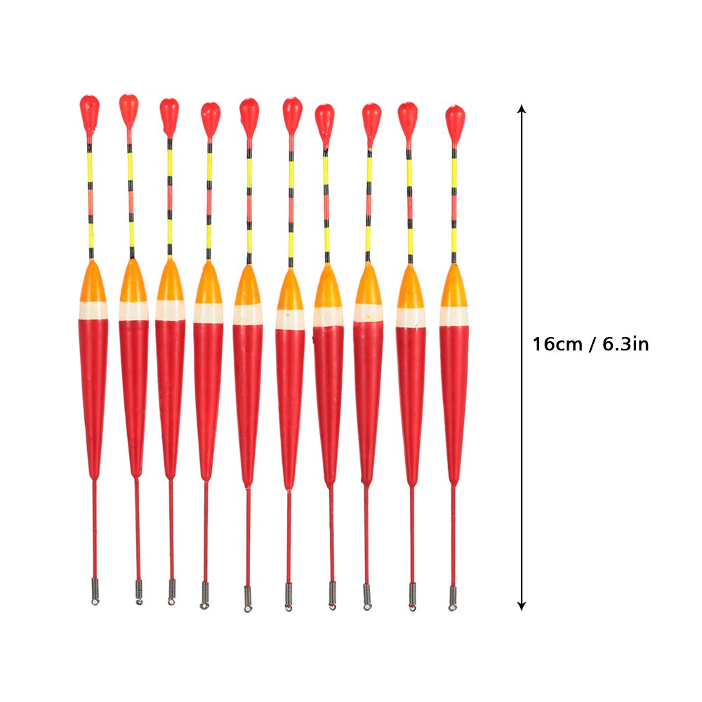 10 pçs 16cm conjunto de flutuadores de pesca equipamento de pesca flutuante indicador de mordida flutuador bóia multi-purpose luz flutuadores