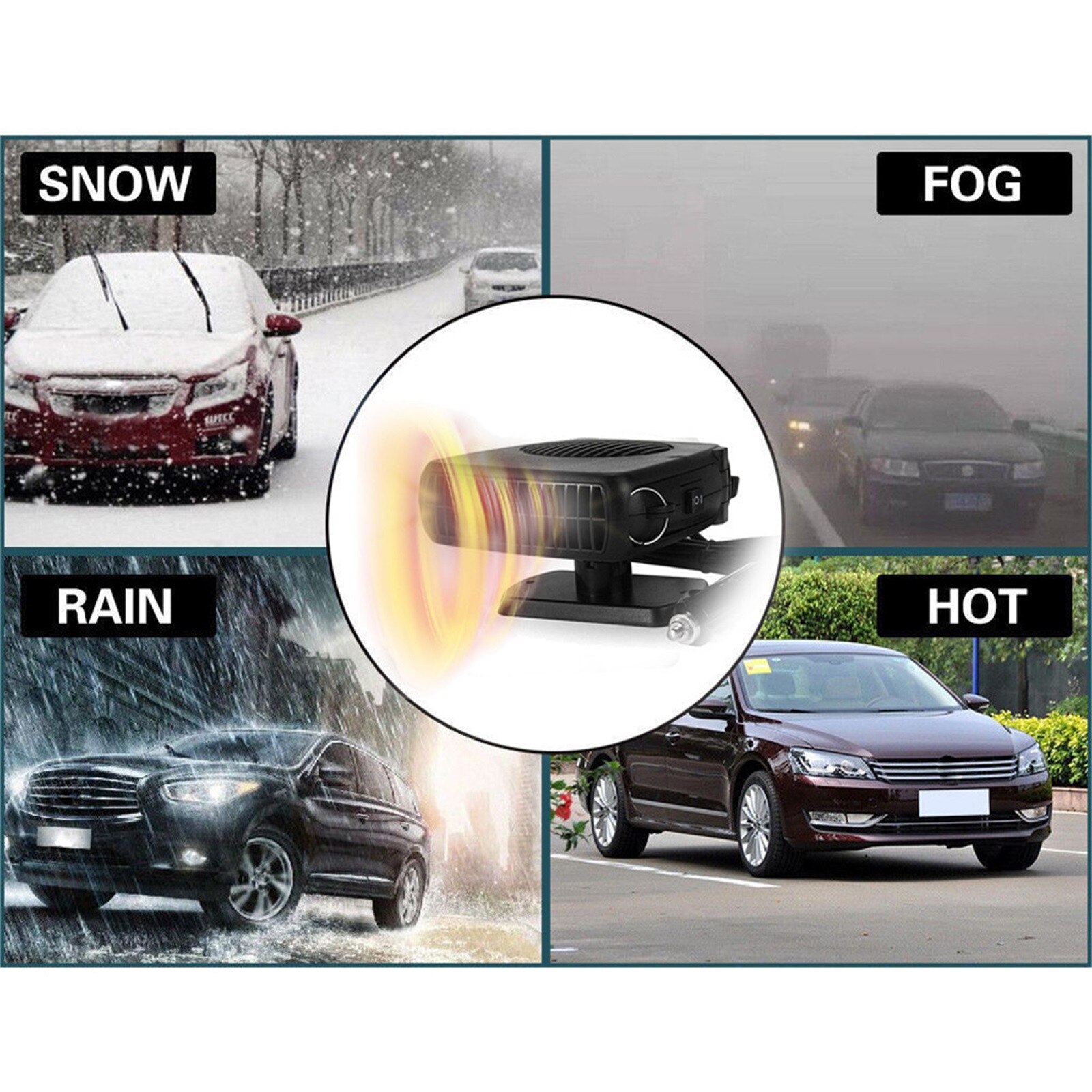 4# 150w dc 12v bilopvarmning og -køling 2 in 1 auto-varmelegeme opvarmning kølig bilventilator forrude vindue afrimning afrimningsstøj