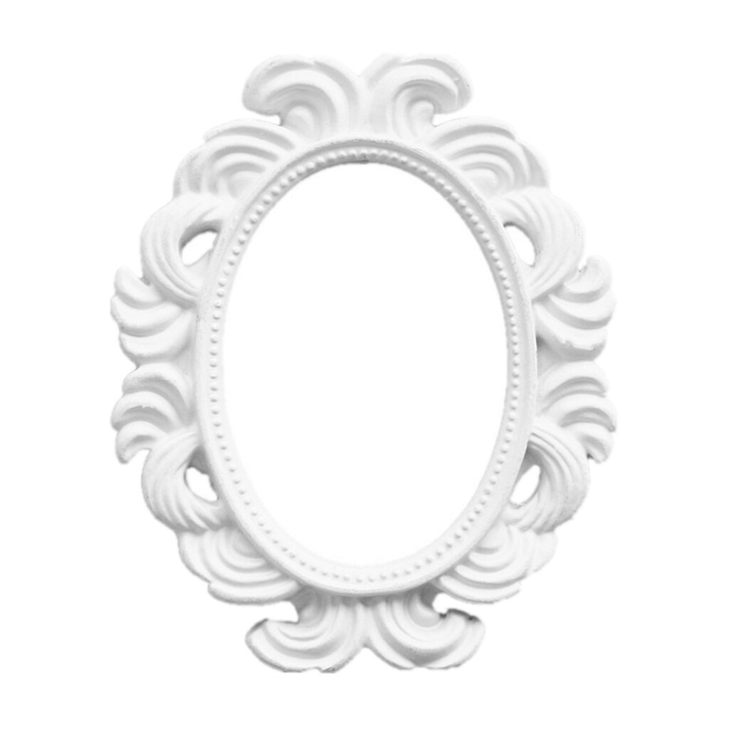 Dekorativ hvit oval barokk ramme bordplaten fotorammer bilder vises