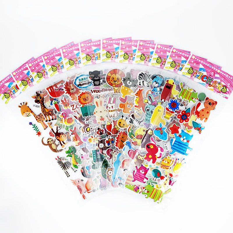 12 blätter/einstellen Scrapbooking Kawaii Schmetterlinge SchöNe Aufkleber Karikatur 3D blasiert geschwollen Aufkleber für freundlicher Notizbuch Tagebuch Dekoration: Tier
