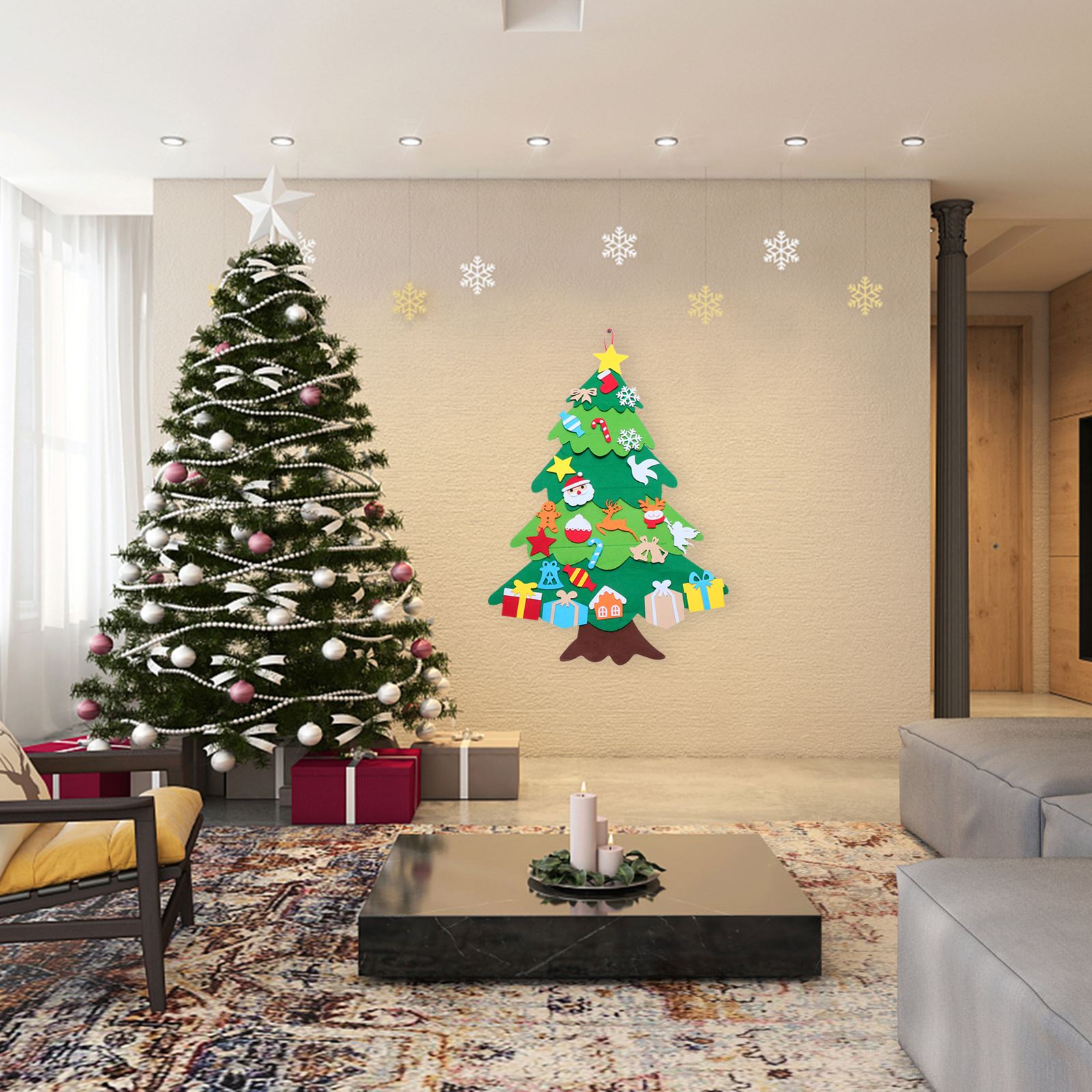 1pc Christmas Decoration Stereoscopic Felt Christmas Tree Christmas Supply