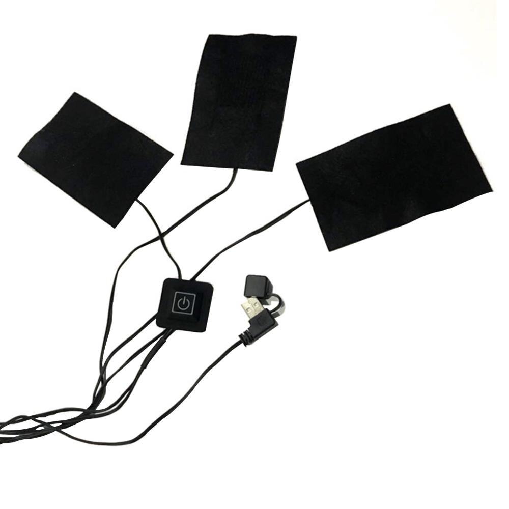 Chaleco térmico eléctrico Flexible para hombre, chaqueta de invierno para deportes, senderismo y pesca,: 3 Pcs pads / M