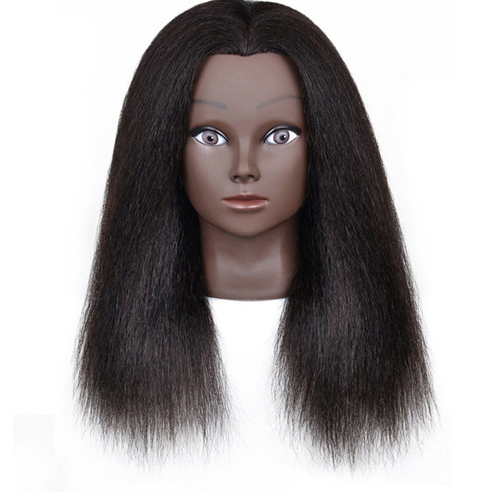 African American Mannequin Head With Real Hair For Braiding Hair Training Hairart Barber Hairdressing Mannequin Head#g30