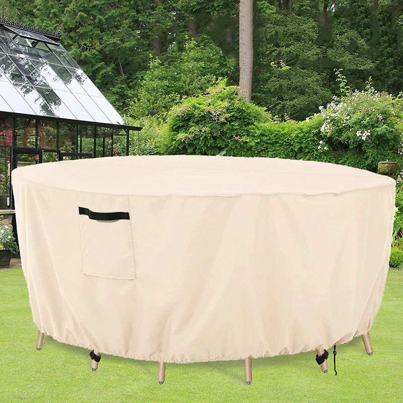 Patio Outdoor Ronde Tafel Stoel Set Cover voor Tuinmeubelen Waterdicht Oxford 420D Rieten Bank Bescherm Regen Sneeuw Stofkap