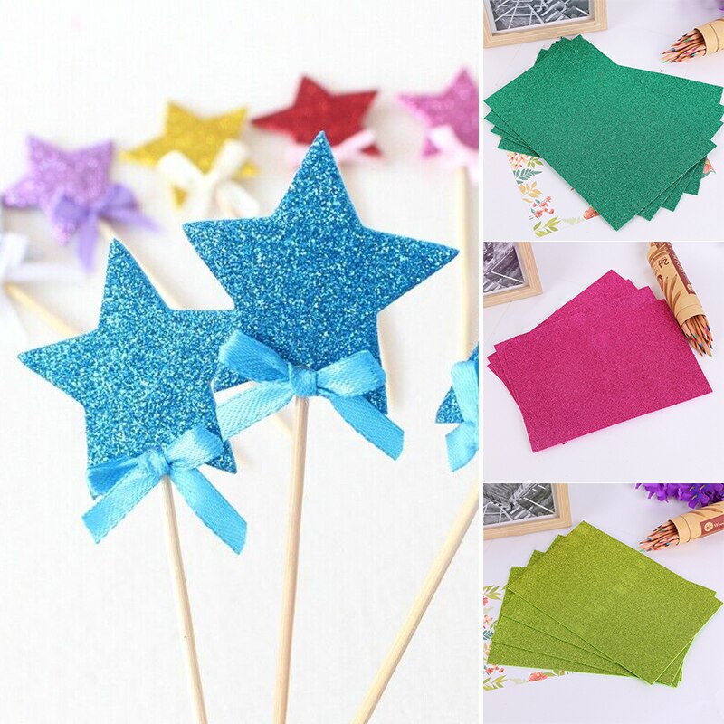 10pcs 20*30cm Glitter EVA Plakboek Foam Vel Papier Spons Soft Touch Arts Ambachten Handgemaakte Kids DIY a4 Kleur Mengen