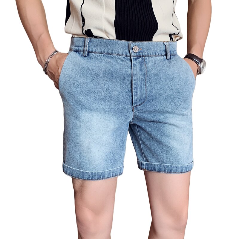 Sommer jeans shorts til mænd koreanske slim fit casual denim shorts mænd streetwear shorts homme all match 3xl