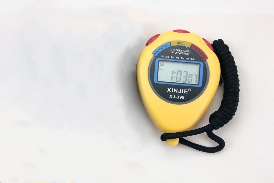 Classic Digital Handheld LCD Chronograph Sports Stopwatch Timer Stop Watch With String: D