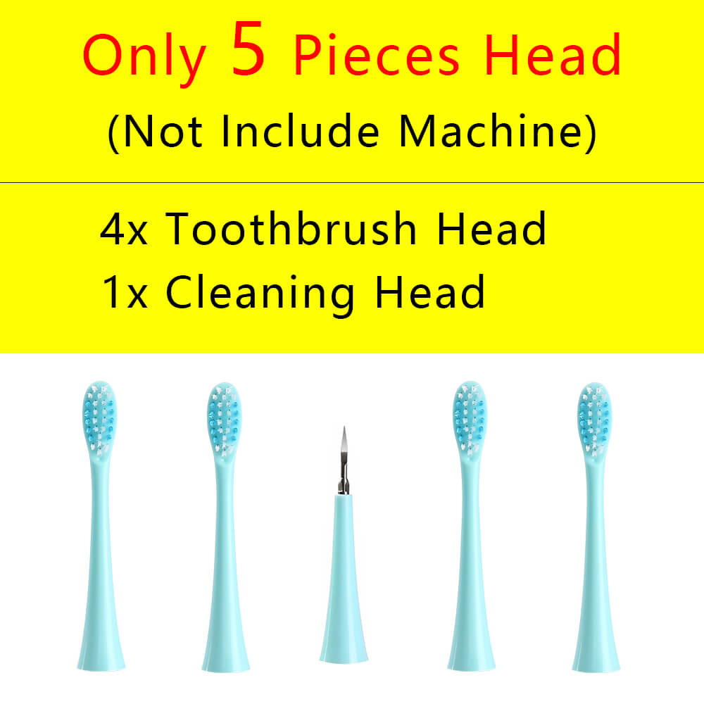 Sonic Elektrische Zahnbürste Rauch Zahnstein Reiniger Mundhygiene Tragbare Dental Scaler Zähne Bleaching Entfernung Flecken Zahnarzt Kopf: Cyan Olny 5 heads