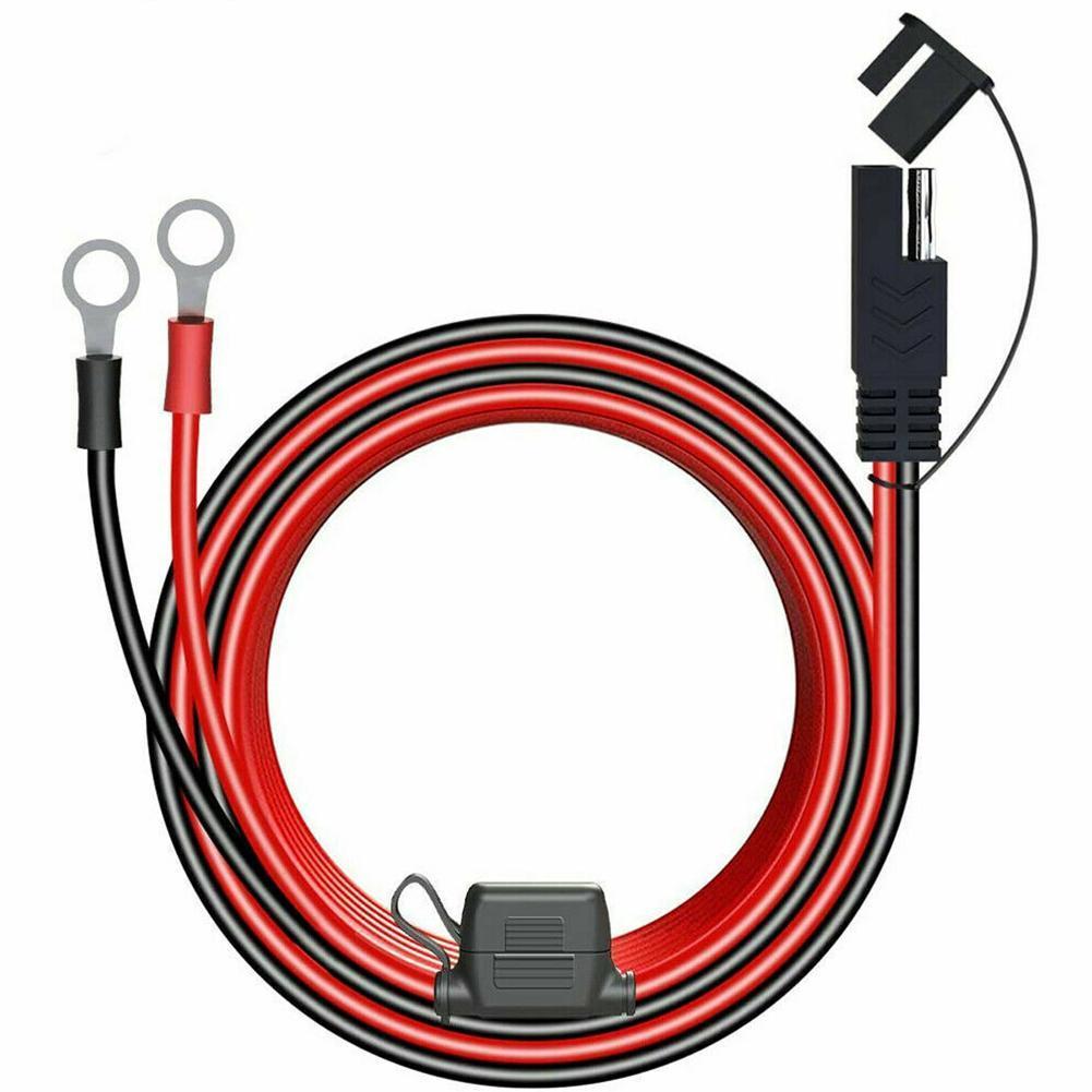16AWG 4FT 6FT 10FT 12V Ring Terminal SAE to O Ring Connecters Extension Cord Cable Connector for Battery Charger/Maintainer 0.6M