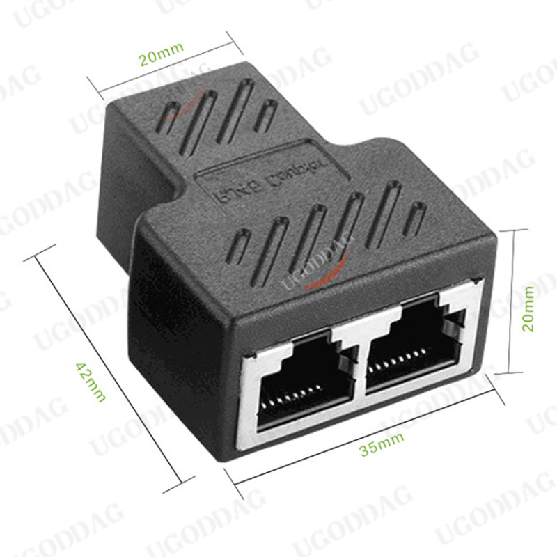 1Pcs 1 Naar 2 Manier Lan RJ45 Extender Splitter Ethernet Adapter Voor Internet Kabel Verbinding 1 Ingang 2 Uitgang
