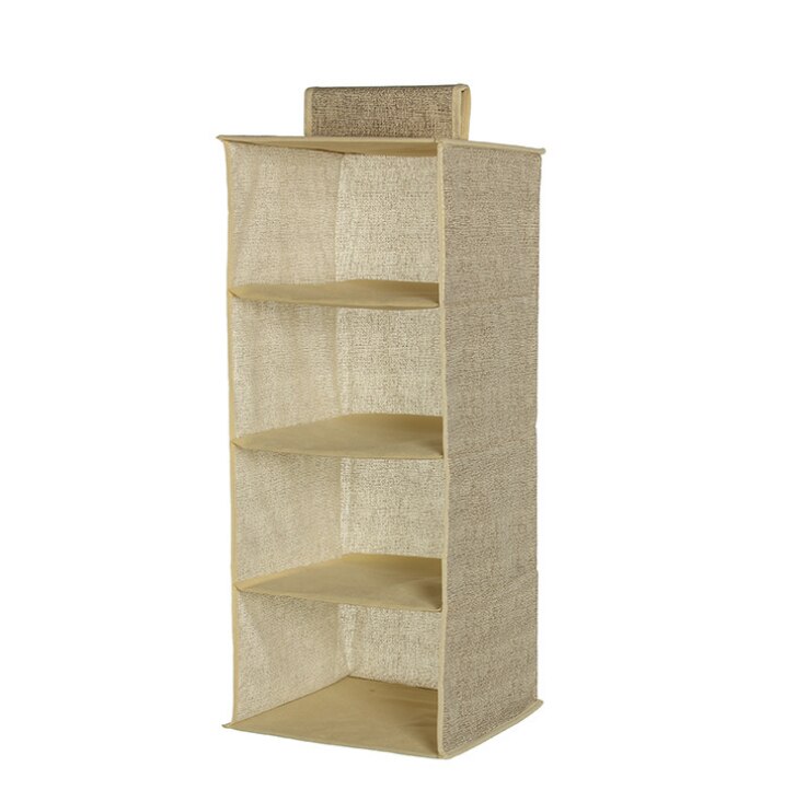 Hanging Storage Bag Large Capacity Hanging Storage Organizer for Underwear Underpants Socks Gray/Beige: B 4 layer