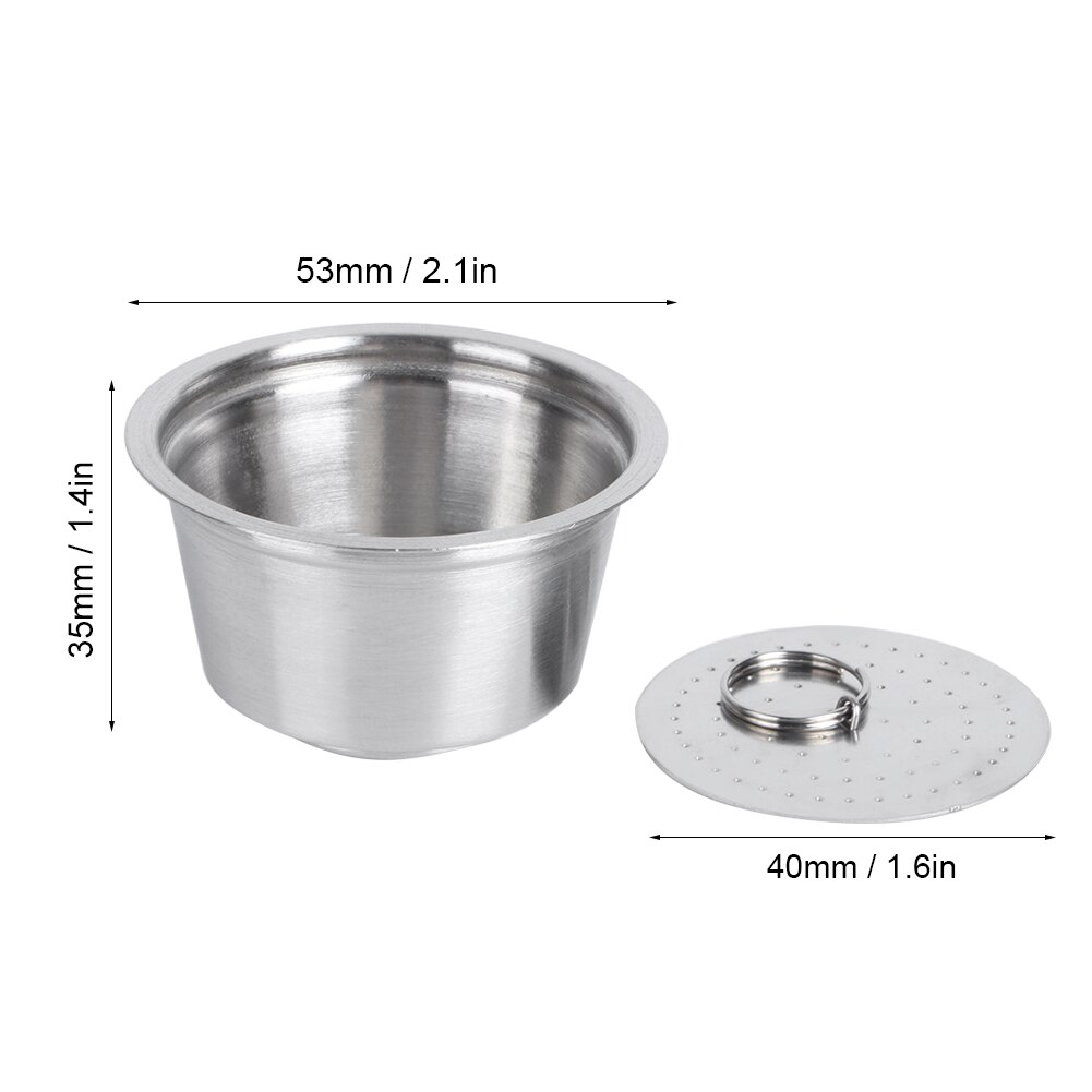40ML Stainless Steel Coffee Capsule Reusable Nestle Capsule Refillable Filter Cup for Dolce Gusto Coffee Maker
