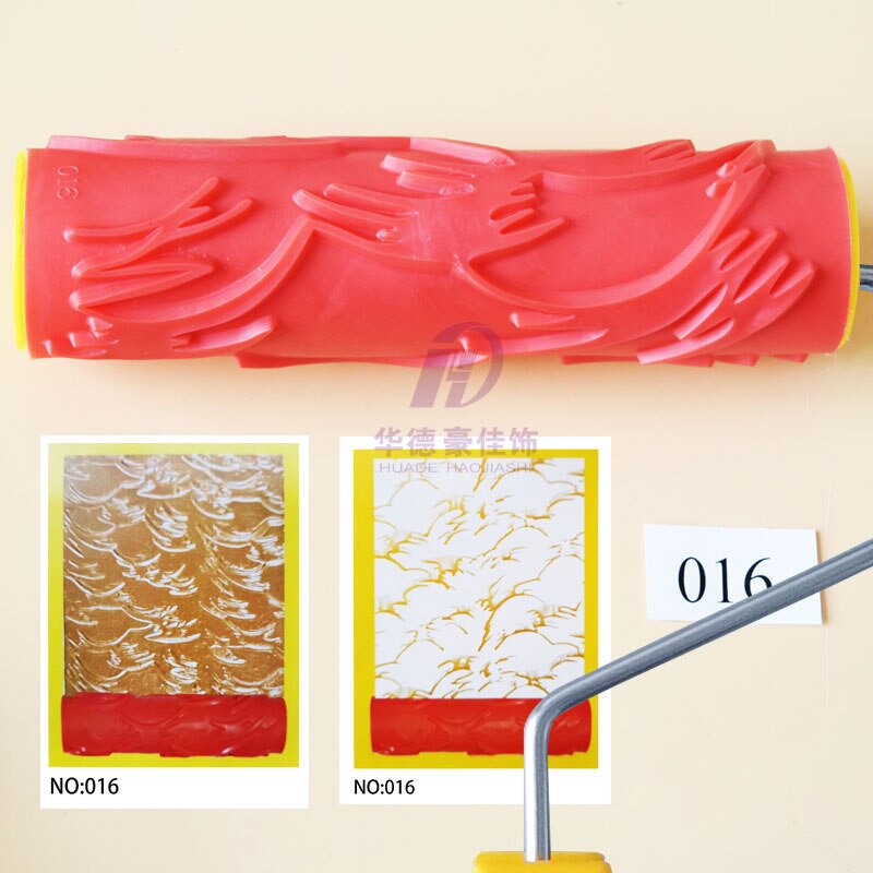 7 zoll Muster Roller pinsel Silica gel Farbe roller Geprägte Textur Malerei Werkzeuge für Wand Dekorative Haushalt Pinsel: 016
