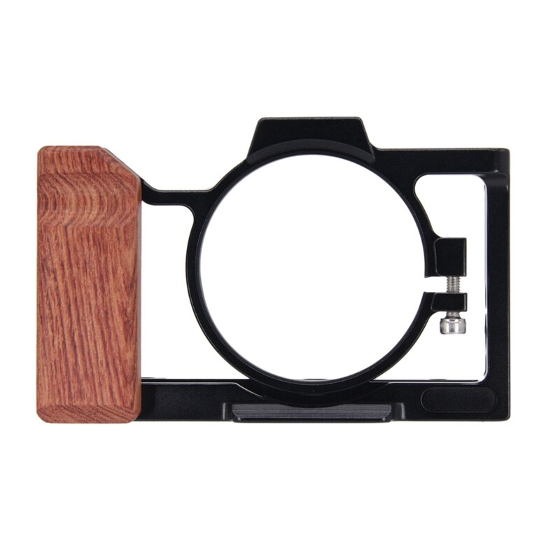 Gaiola de câmera para sony zv1 com alça lateral de madeira sapato frio para microfone led câmera de luz
