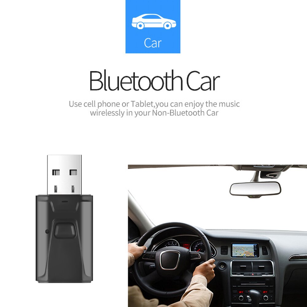 Kebidu Usb Bluetooth Adapter V5.0 Draadloze Bluetooth Fm-zender Ontvanger Muziek Audio Voor Pc Tv Auto Handsfree 3.5mm