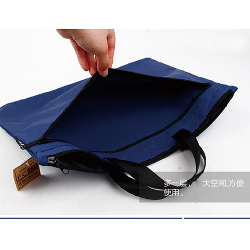 Deli 1pcs portable file bag A4 data storage bag zipper briefcase canvas multi layer business bag file bag