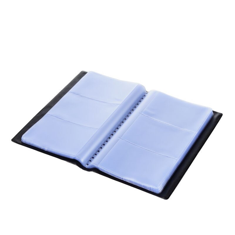 gr si Leather Business Card Book Large-Volume Business Card Holder Portable Business Black