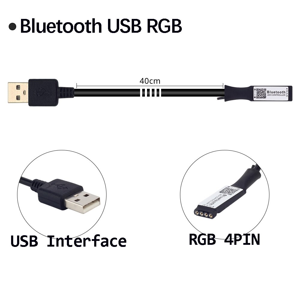 USB LED Controller RGB Bluetooth 24 Tasten 40 Tasten IR-Controller RGBW RGBWW Für LED Streifen Bluetooth Musik Licht Fernbedienung