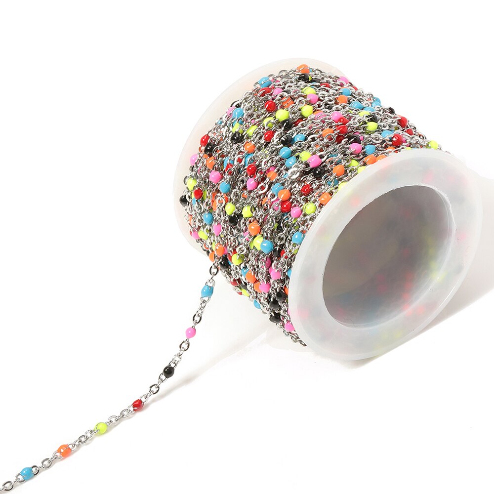 2 metri Colorato Collana A Catena in Oro Cavo di Acciaio inossidabile Dello Smalto tutto'ingrosso multicolore Accessori per Monili Che Fanno Commercio tutto'ingrosso FAI DA TE: acciaio colorato