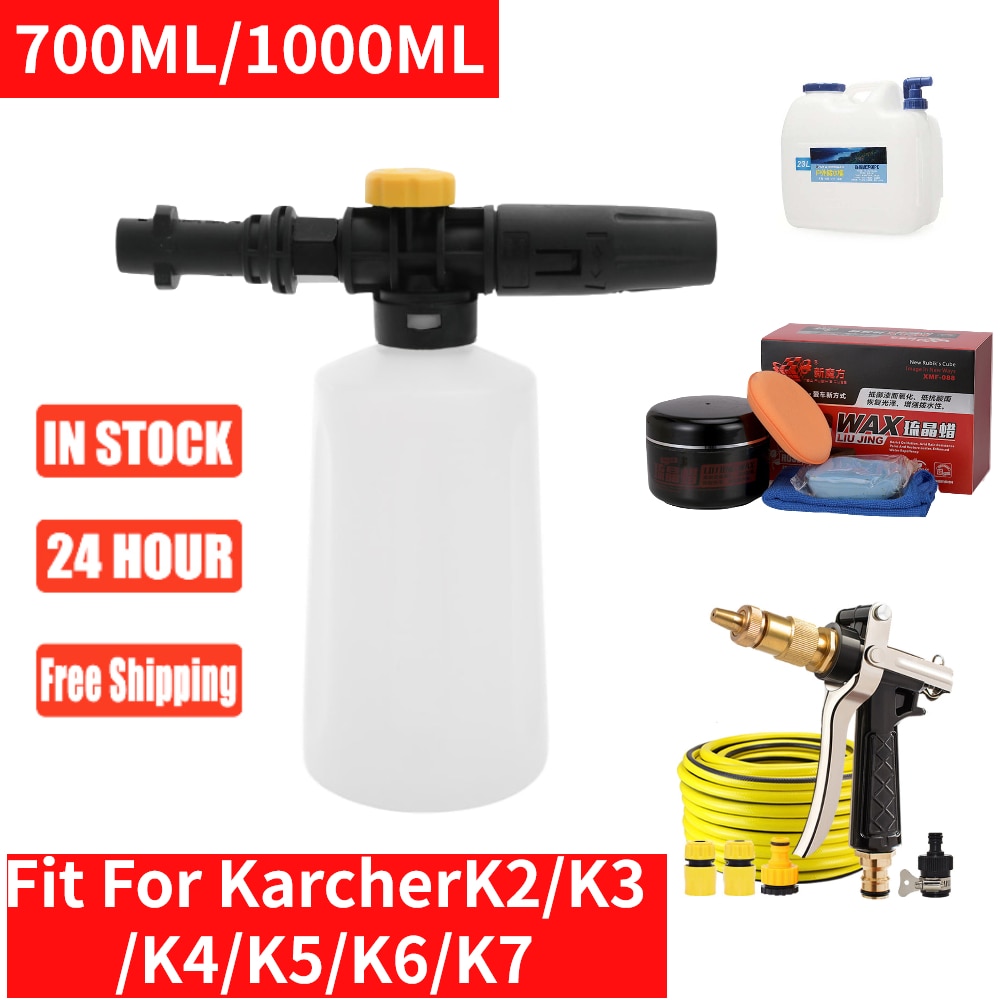 750Ml/1000Ml Hoge Druk Auto Wasmachine Sneeuw Schuimlans Waterpistool Voor Karcher K2-K7 Zeep Schuim Generator verstelbare Sproeier Nozzle