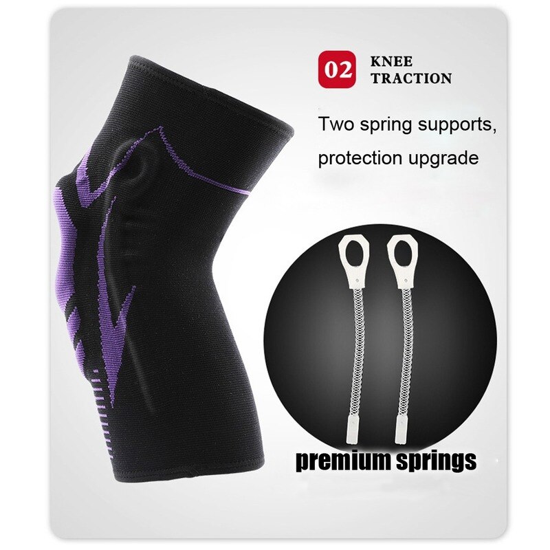 Basketbal Kniebeschermers Met Ondersteuning Silicon Gevoerde Elastische Antislip Patella Brace Kneepad Voor Fitness Gear Protector Tennis